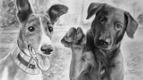 "Szűcs" részletes portré rajz ajándékba 2