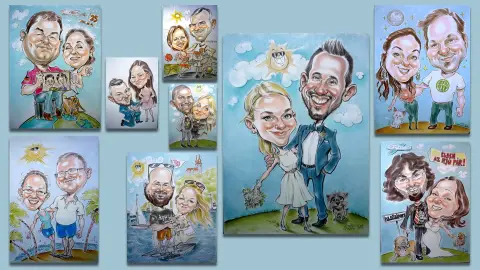 Színes karikatúra fénykép alapján 1